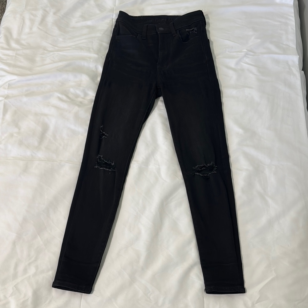 Black Distressed Skinny Jeans - Women